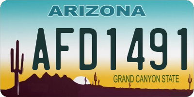 AZ license plate AFD1491