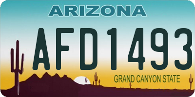 AZ license plate AFD1493