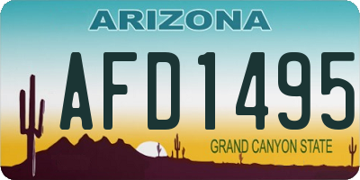 AZ license plate AFD1495