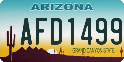 AZ license plate AFD1499