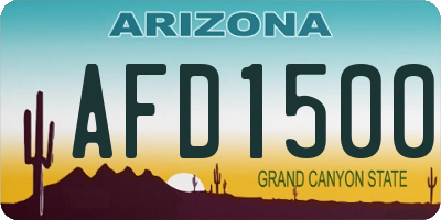 AZ license plate AFD1500