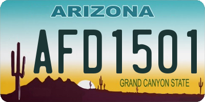 AZ license plate AFD1501