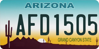AZ license plate AFD1505