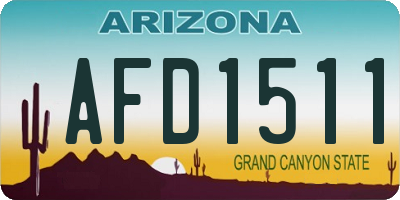 AZ license plate AFD1511
