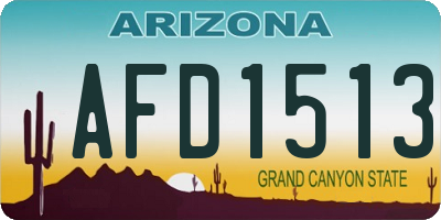 AZ license plate AFD1513