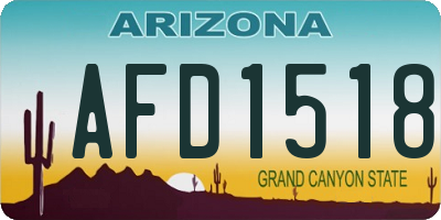 AZ license plate AFD1518