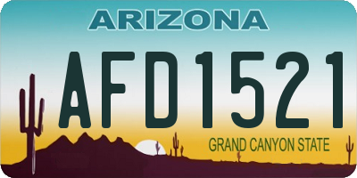 AZ license plate AFD1521