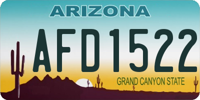AZ license plate AFD1522