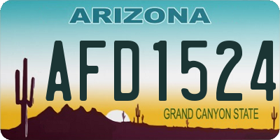 AZ license plate AFD1524