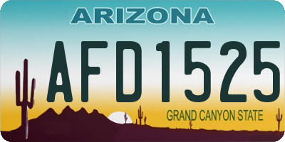AZ license plate AFD1525