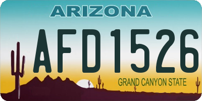 AZ license plate AFD1526