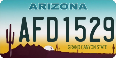 AZ license plate AFD1529