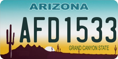 AZ license plate AFD1533