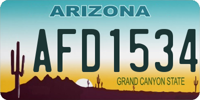 AZ license plate AFD1534