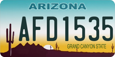 AZ license plate AFD1535