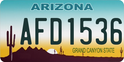 AZ license plate AFD1536