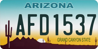 AZ license plate AFD1537