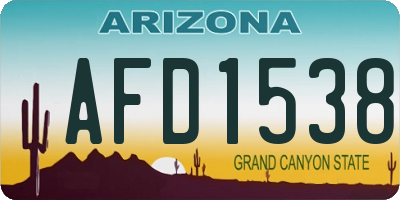 AZ license plate AFD1538