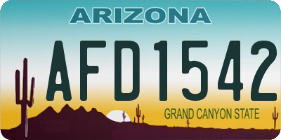AZ license plate AFD1542