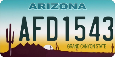 AZ license plate AFD1543