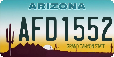 AZ license plate AFD1552