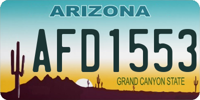 AZ license plate AFD1553