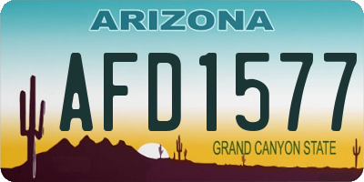 AZ license plate AFD1577