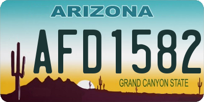 AZ license plate AFD1582