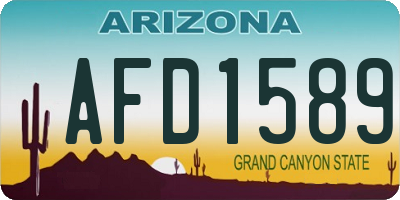 AZ license plate AFD1589