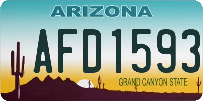 AZ license plate AFD1593