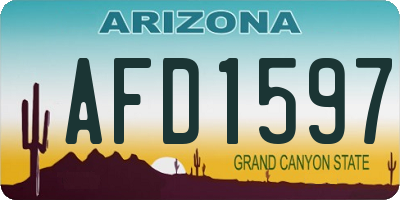 AZ license plate AFD1597