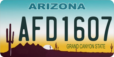 AZ license plate AFD1607