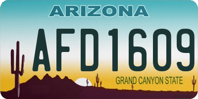 AZ license plate AFD1609
