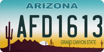 AZ license plate AFD1613