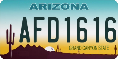 AZ license plate AFD1616
