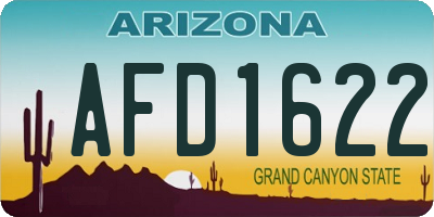 AZ license plate AFD1622