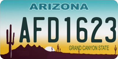 AZ license plate AFD1623