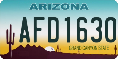 AZ license plate AFD1630