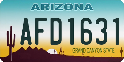 AZ license plate AFD1631