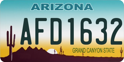 AZ license plate AFD1632