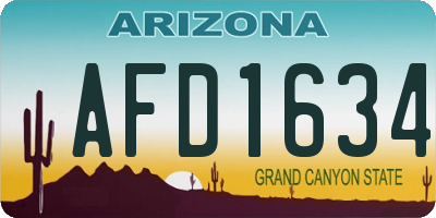 AZ license plate AFD1634