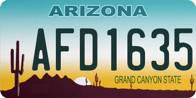 AZ license plate AFD1635