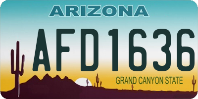 AZ license plate AFD1636