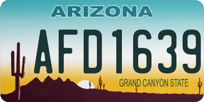 AZ license plate AFD1639