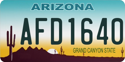 AZ license plate AFD1640
