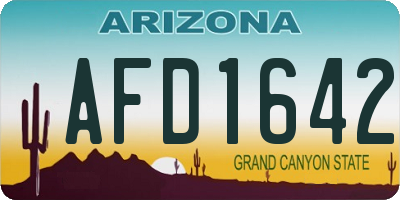 AZ license plate AFD1642