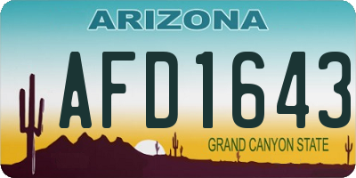 AZ license plate AFD1643