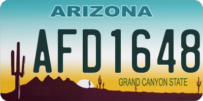AZ license plate AFD1648