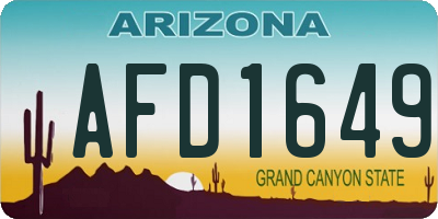 AZ license plate AFD1649