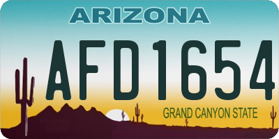AZ license plate AFD1654